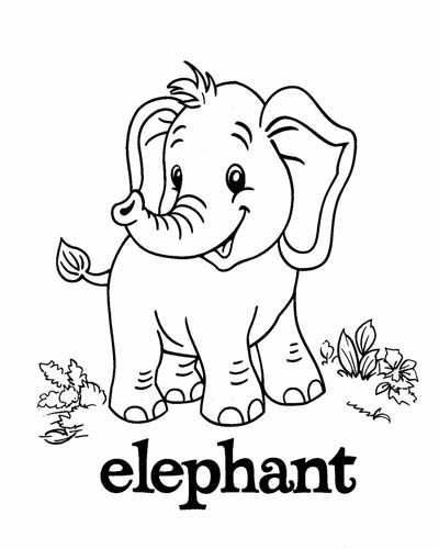 endangered animal coloring page of a elephant