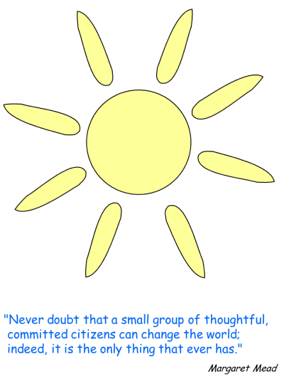 Draw the Details on the Sun with quote from Margaret Mead