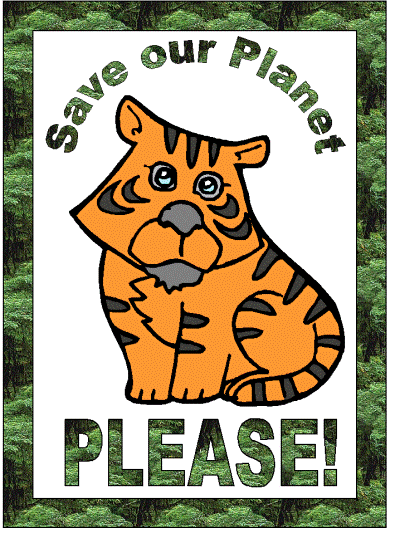 earth day tiger coloring page