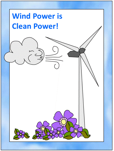 wind power is clean power coloring page