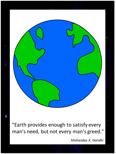 earth day ghandi quote coloring page
