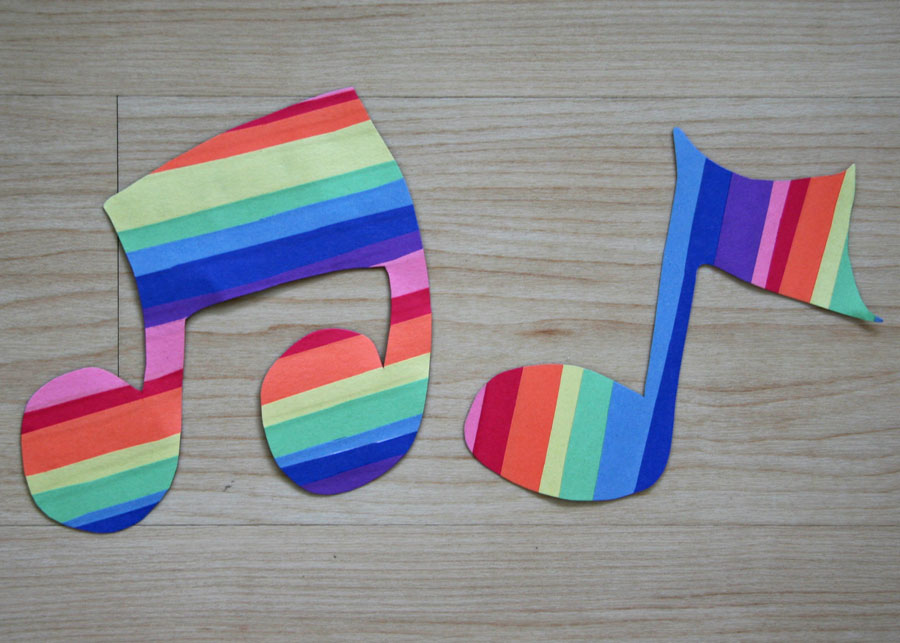 paper strip music notes craft