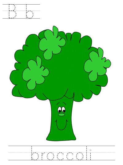 learn to print worksheets - Bb broccoli