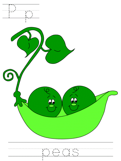 learn to print worksheets - Pp peas
