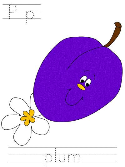 learn to print worksheets - Pp plum