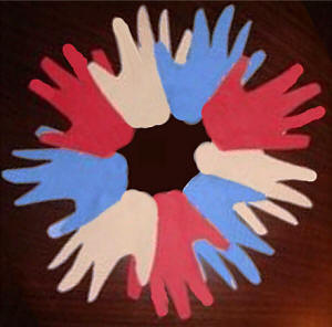American handprint wreath