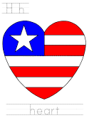 usa fourth of july heart tracer pages