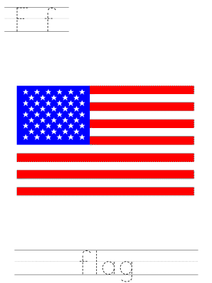 flag day learn to print coloring page