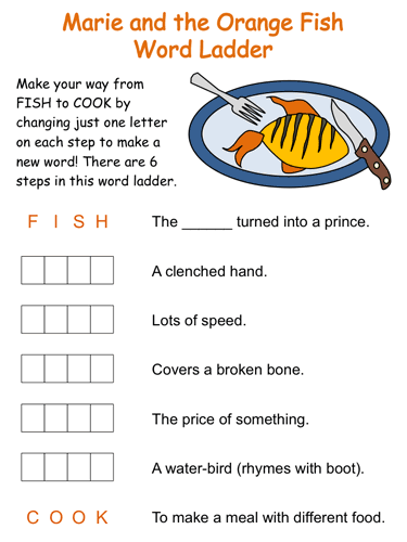 marie and the orange fish word ladder