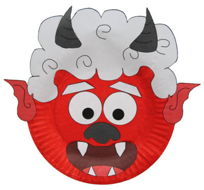 Red Oni Paper Plate Craft
