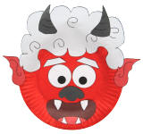 Red Oni Paper Plate Craft or Mask