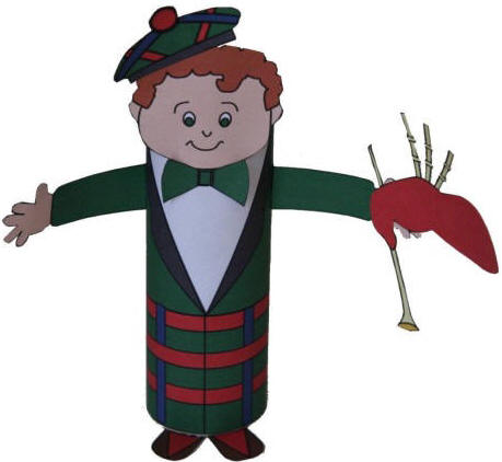 Bagpiper Toilet Paper Roll Craft