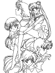 sailor scouts coloring page