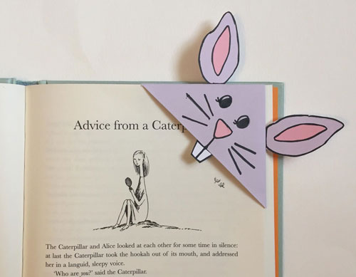 easter bunny corner bookmark
