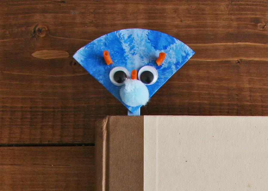 triceratops popsicle stick bookmark
