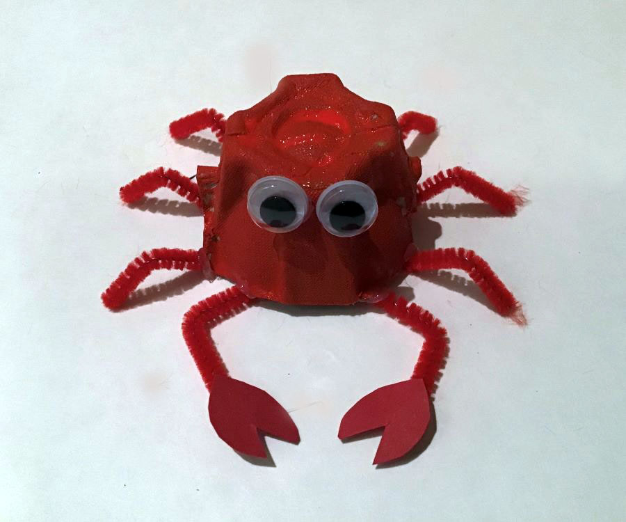 egg carton crab craft