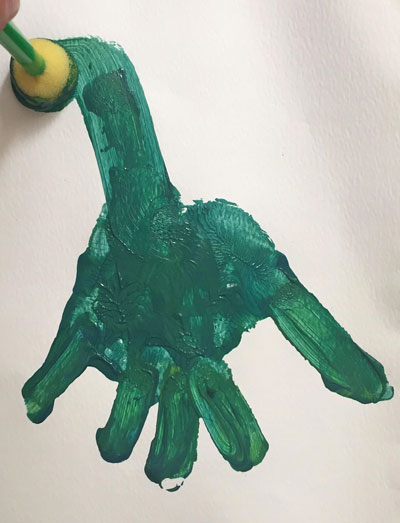 handprint dinosaur art project