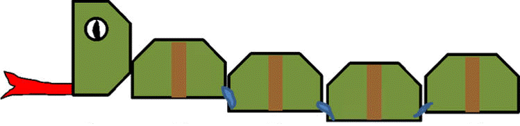 Egg Carton Snake Craft: Diagram