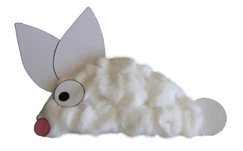 rabbit cotton ball craft