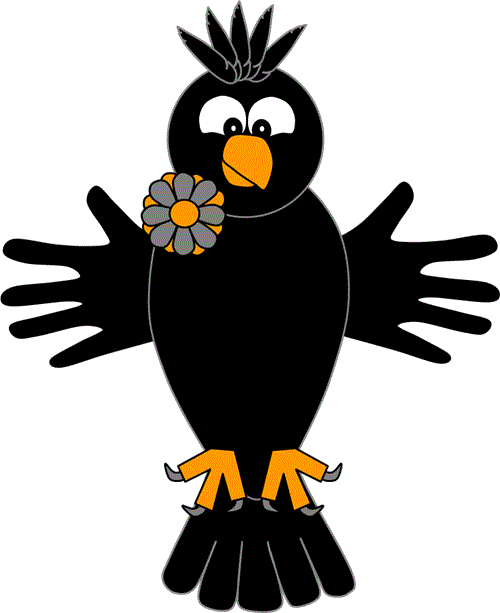 crow or raven handprint craft