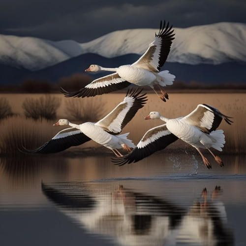 snow geese migrating