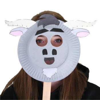 Paper Plate Goat Mask
