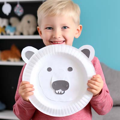Paper Plate Polar Bear Craft