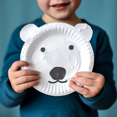 Paper Plate Polar Bear Craft