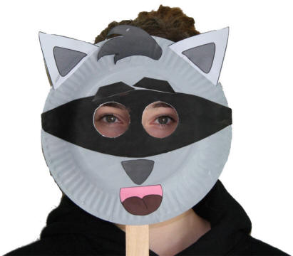 Paper Plate Raccoon Mask
