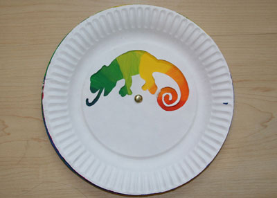 paper plate chameleon