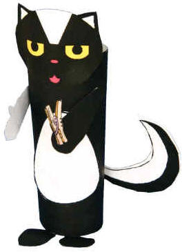photo of the finished skunk cardboard tube craft