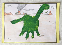 handprint dinosaur craft