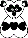 heart panda paper craft