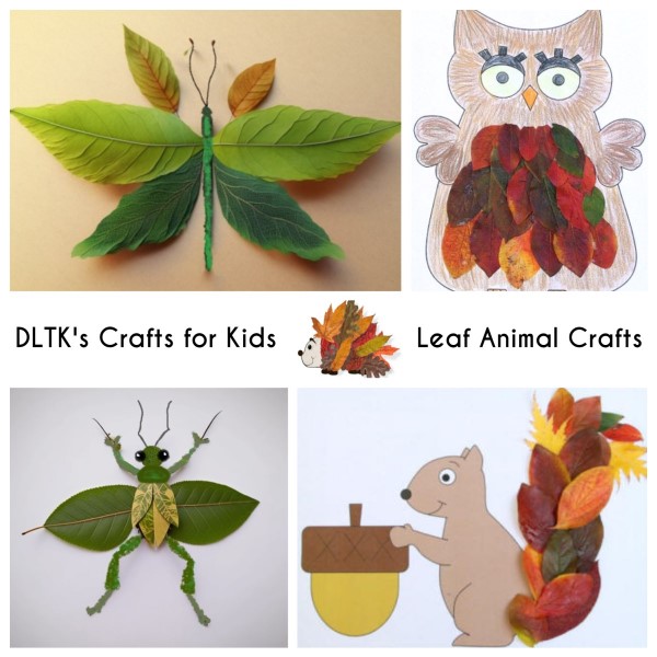 Leaf Animal Crafts from DLTK's Crafts for Kids