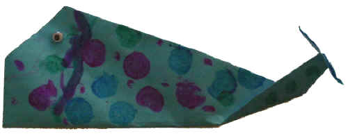 finished whale origami craft