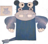 Hippo paper bag puppet
