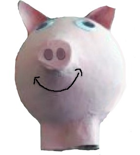 paper mache piggy bank