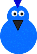 Glue the triangle beak below the eyes.