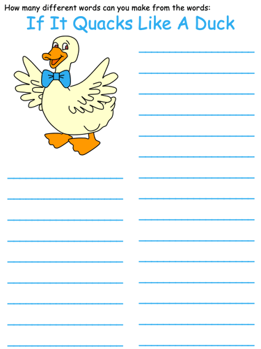 Duck Word Mine Puzzle