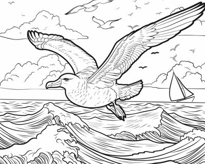 albatross coloring page