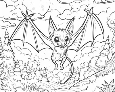 bat coloring page