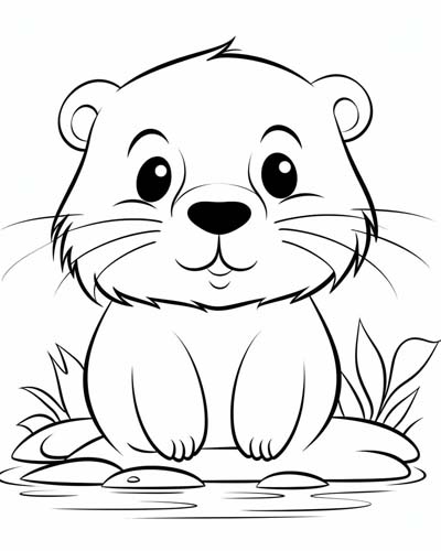 beaver coloring page
