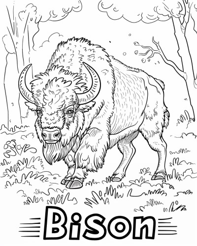 bison coloring page