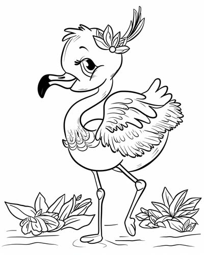 flamingo coloring page