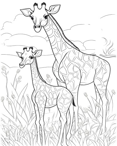 giraffe coloring page