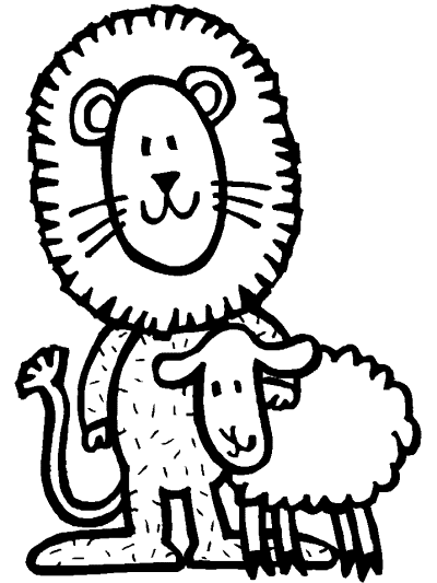 lion and lamb coloring page