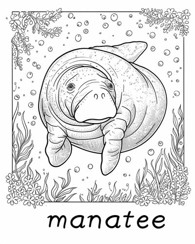manatee coloring page