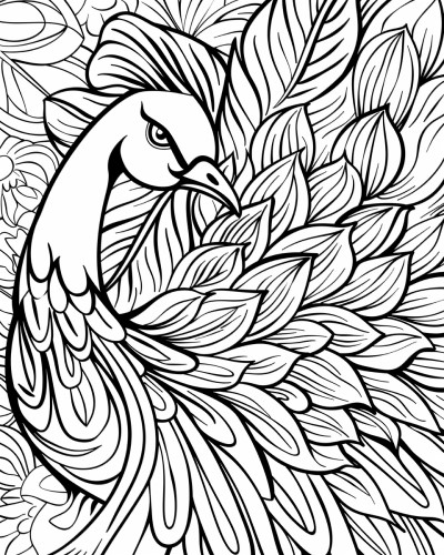 peacock coloring page