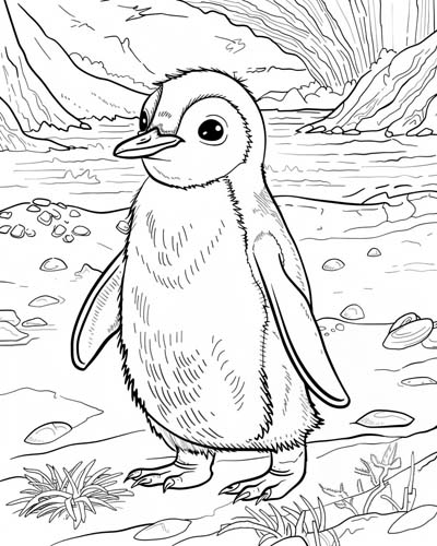 penguin coloring page