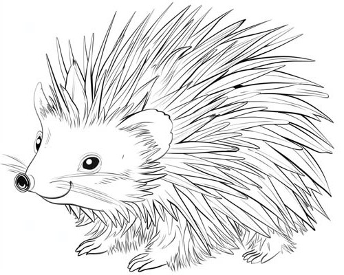 porcupine coloring page